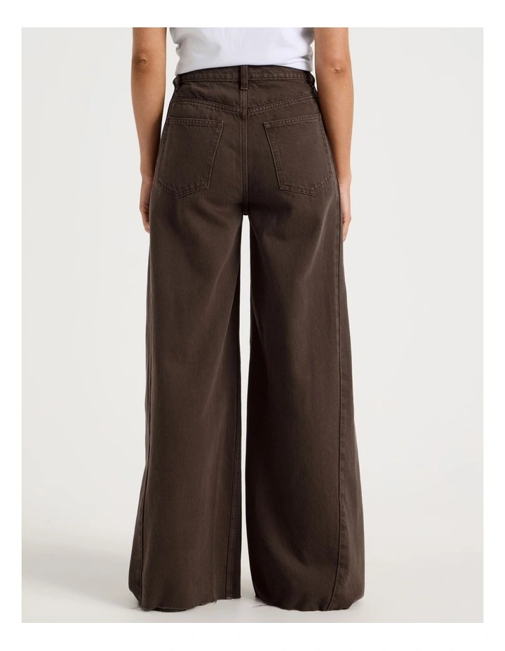 Wide Leg Jean With Insert in Hot Fudge image 6