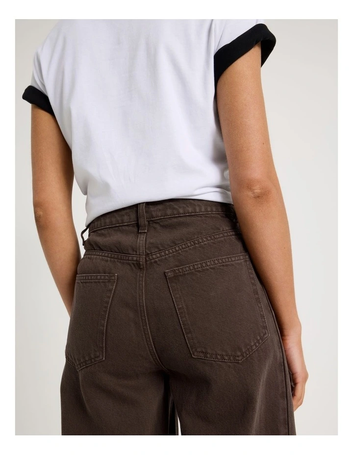Wide Leg Jean With Insert in Hot Fudge image 7
