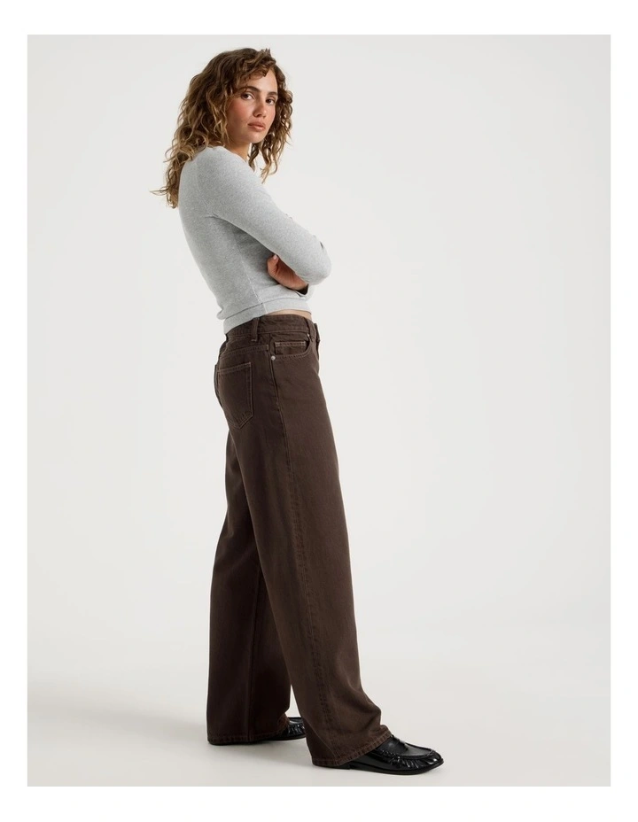 Relaxed Low Rise Jean in Hot Fudge image 4