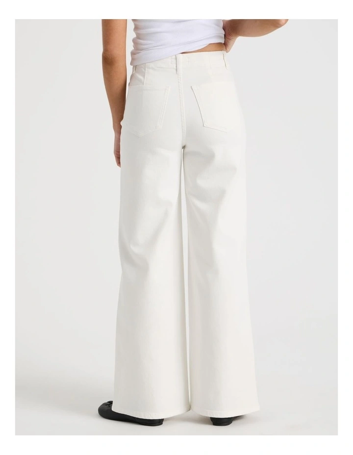 Wide Leg Tie Waist Jean in White image 5