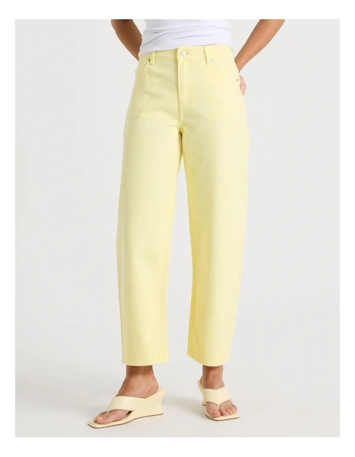 Barrel Mid Rise Jean in Yellow image 2