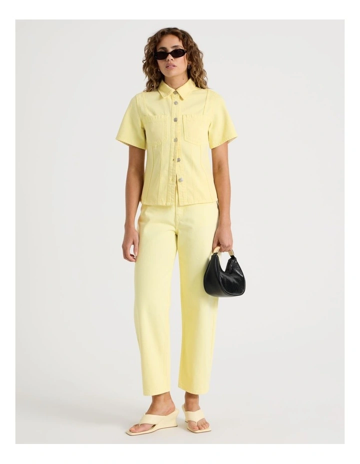 Barrel Mid Rise Jean in Yellow image 5