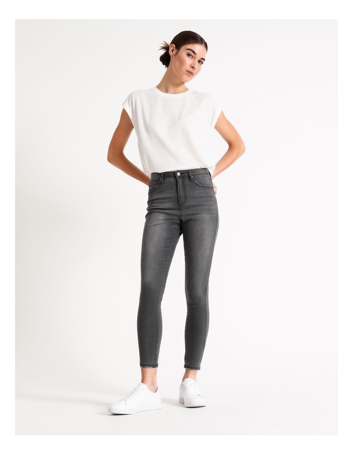 High Waist Button Fly Skinny Jeans 