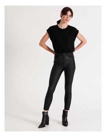 Grab Denim High Rise Skinny Coated Jean Black | MYER