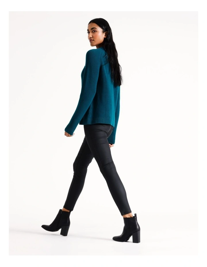Skinny Coated Jean in Black image 1