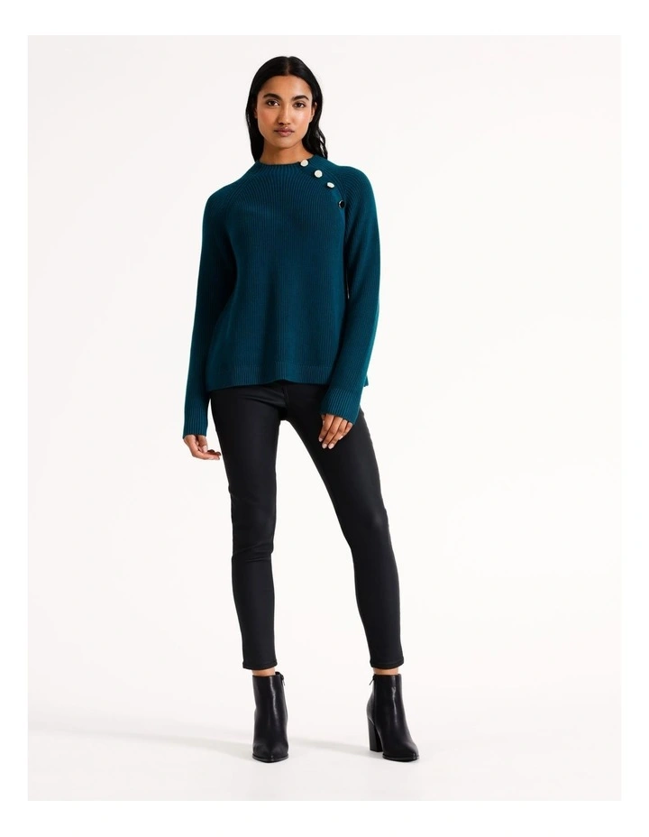 Skinny Coated Jean in Black image 3