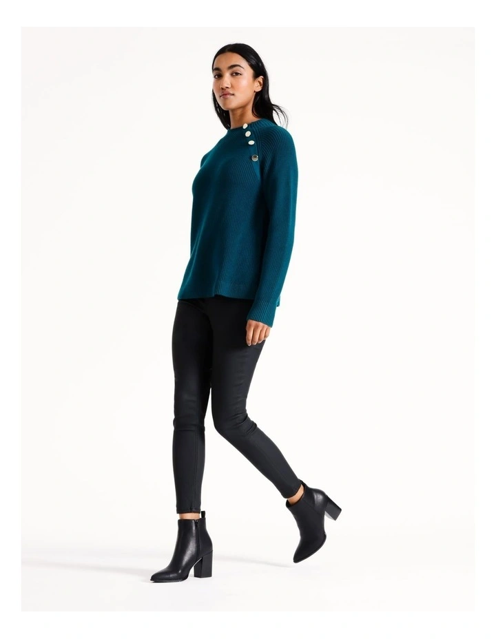 Skinny Coated Jean in Black image 5