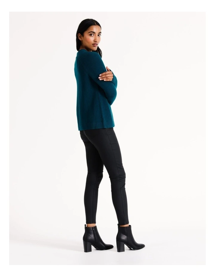 Skinny Coated Jean in Black image 6