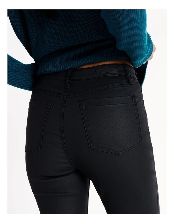 Skinny Coated Jean in Black image 7