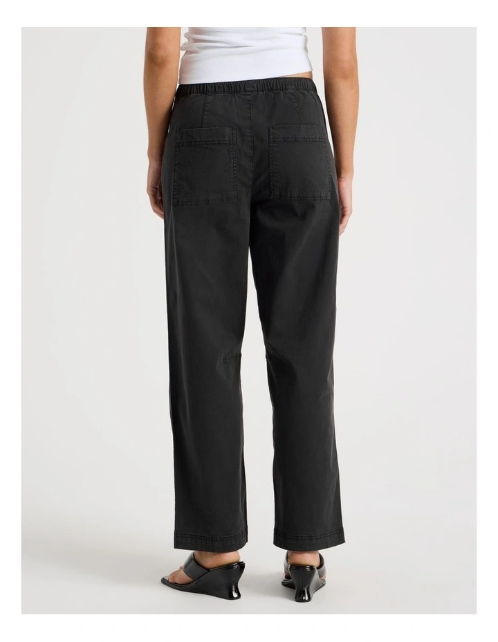 Elastic Waist Utility Pant in Black image 5