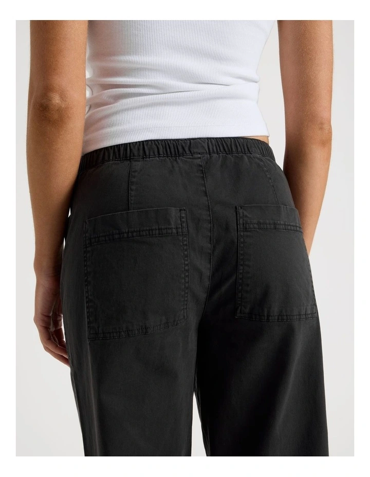 Elastic Waist Utility Pant in Black image 6