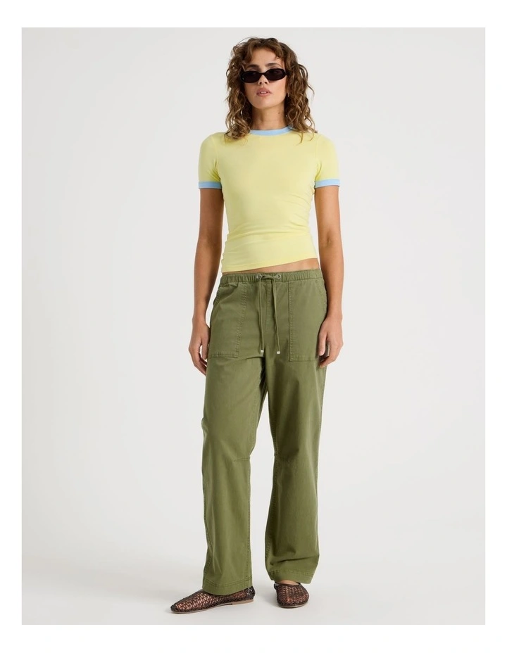 Elastic Waist Utility Pant in Khaki image 3