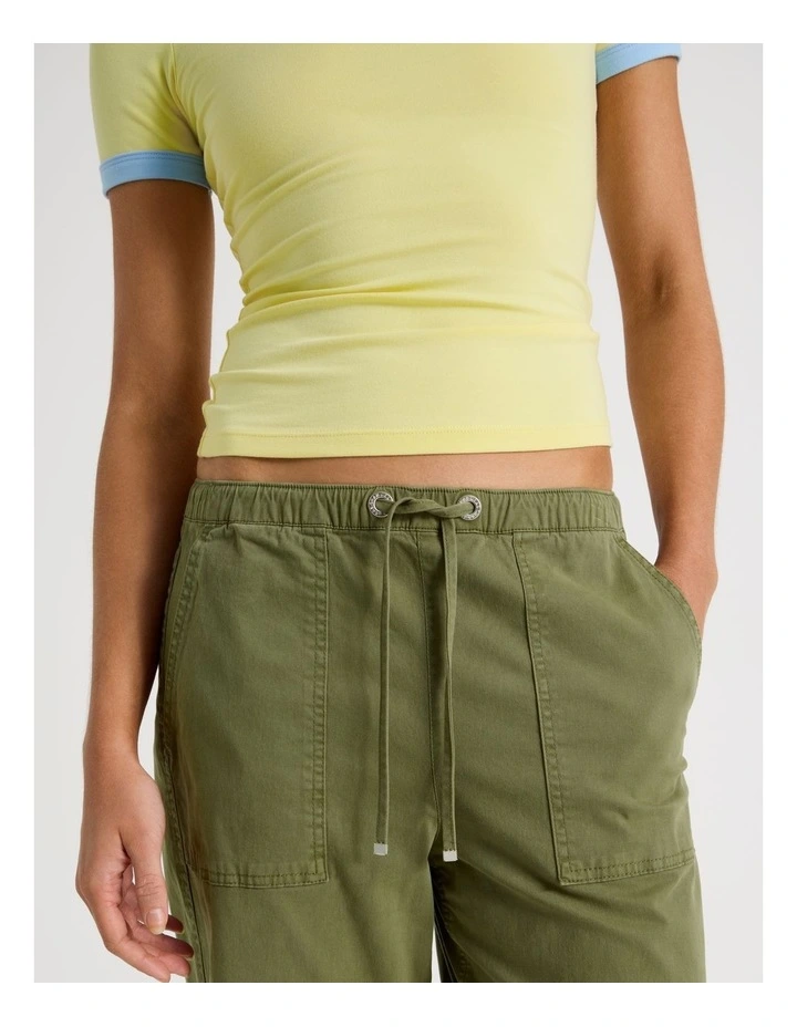 Elastic Waist Utility Pant in Khaki image 4