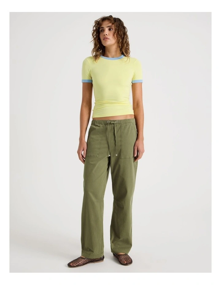 Elastic Waist Utility Pant in Khaki image 7