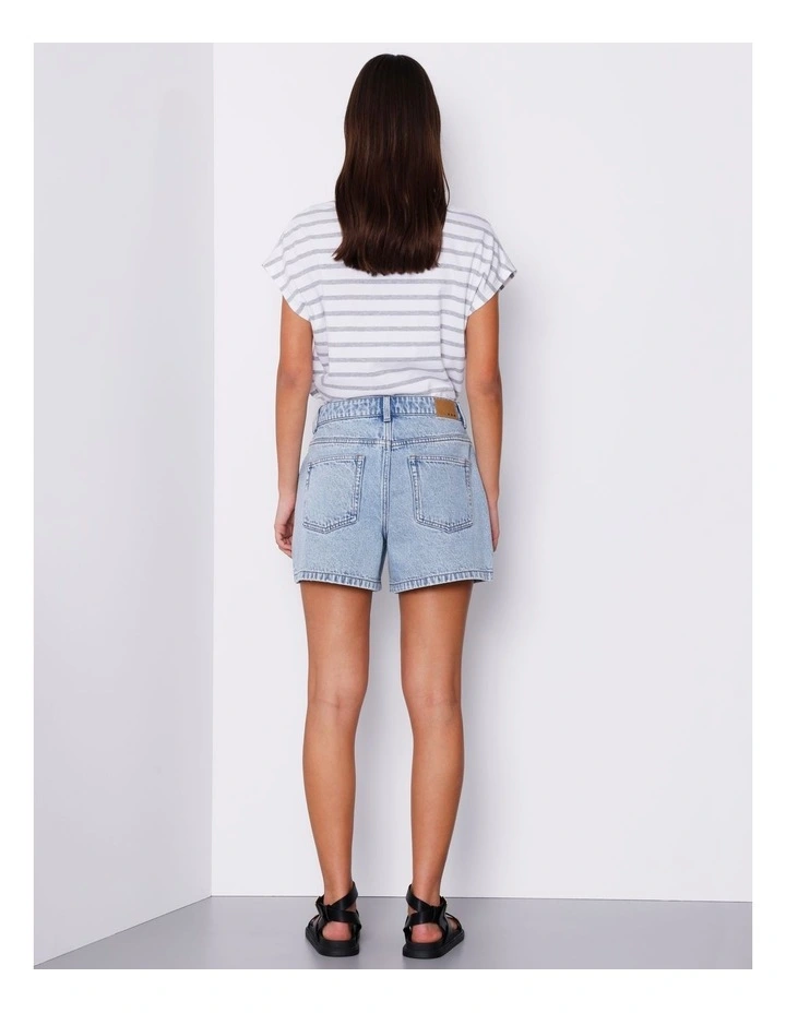 Organic Blend A-Line Denim Short in Light Vintage Blue image 5