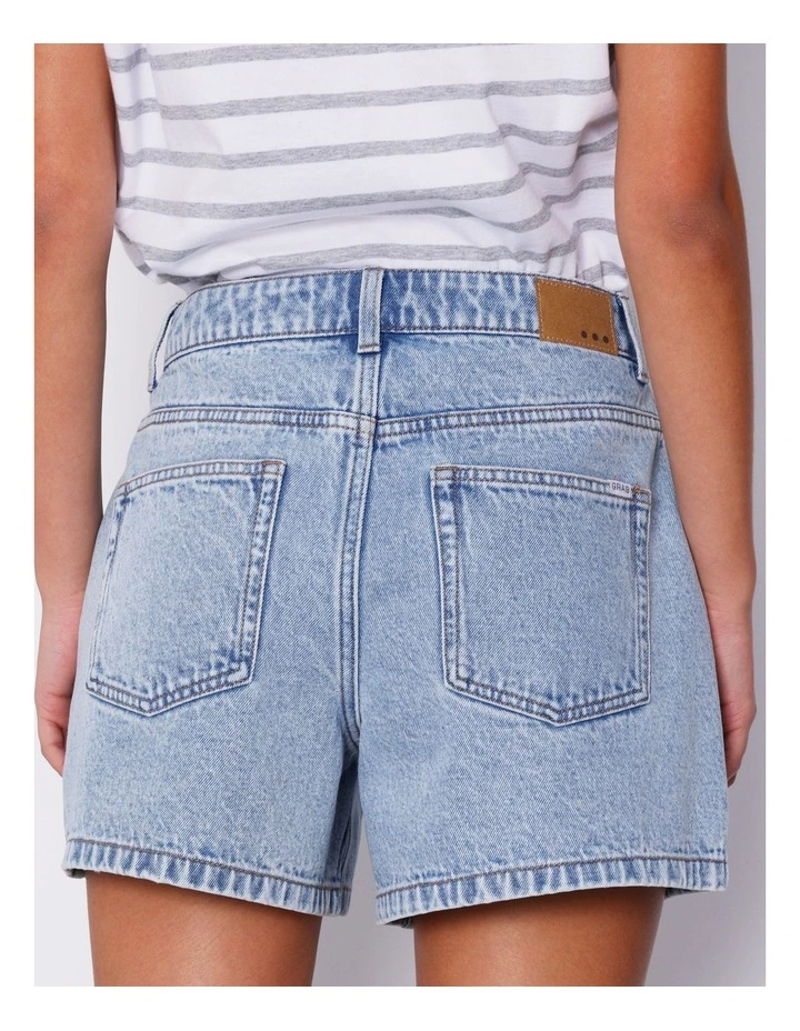 Organic Blend A-Line Denim Short in Light Vintage Blue image 6