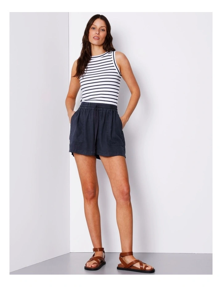 Garment Dyed Linen Blend Short in Washed Ink image 1