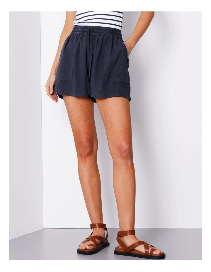 Garment Dyed Linen Blend Short in Washed Ink image 2