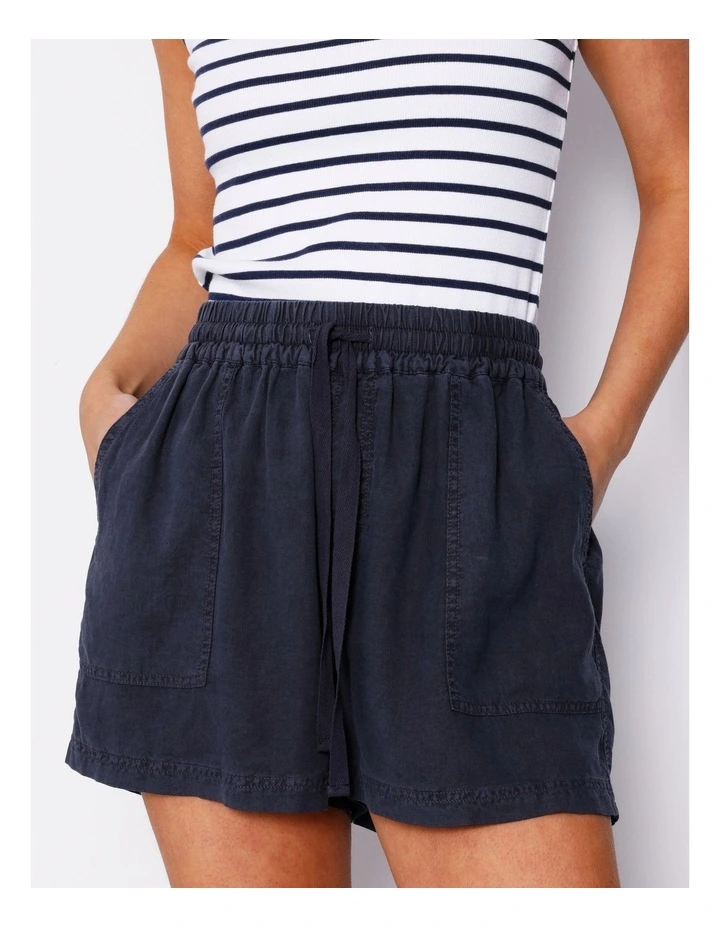 Garment Dyed Linen Blend Short in Washed Ink image 4