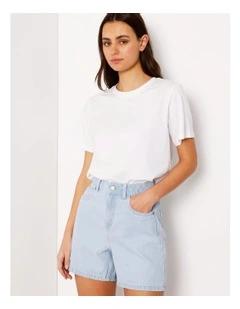 Organic Blend A-Line Denim Short in Ice Blue