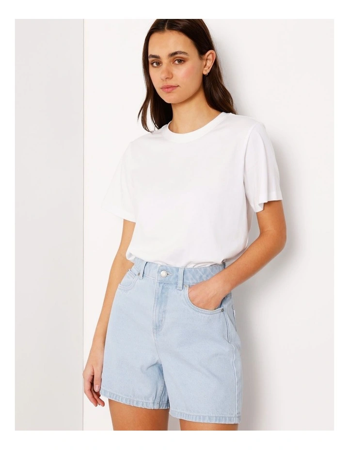 Organic Blend A-Line Denim Short in Ice Blue image 1