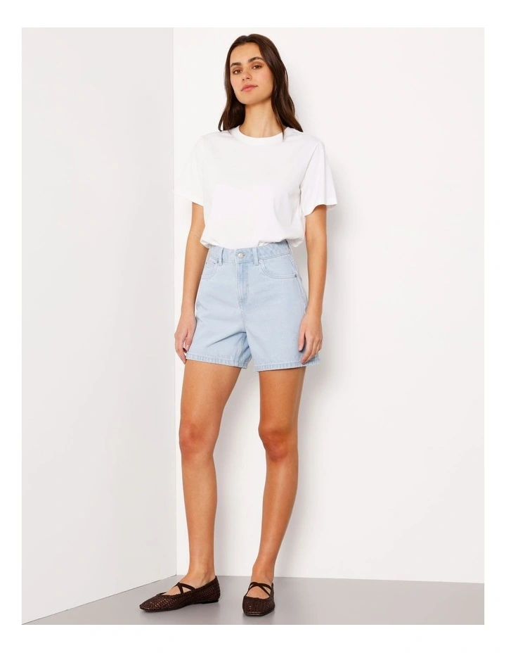 Organic Blend A-Line Denim Short in Ice Blue image 3
