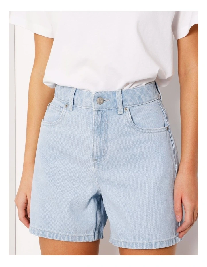 Organic Blend A-Line Denim Short in Ice Blue image 4