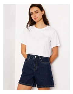 Organic Blend A-Line Denim Short in True Blue