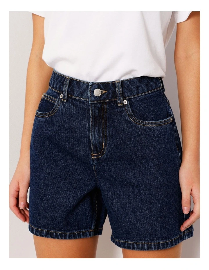 Organic Blend A-Line Denim Short in True Blue image 4