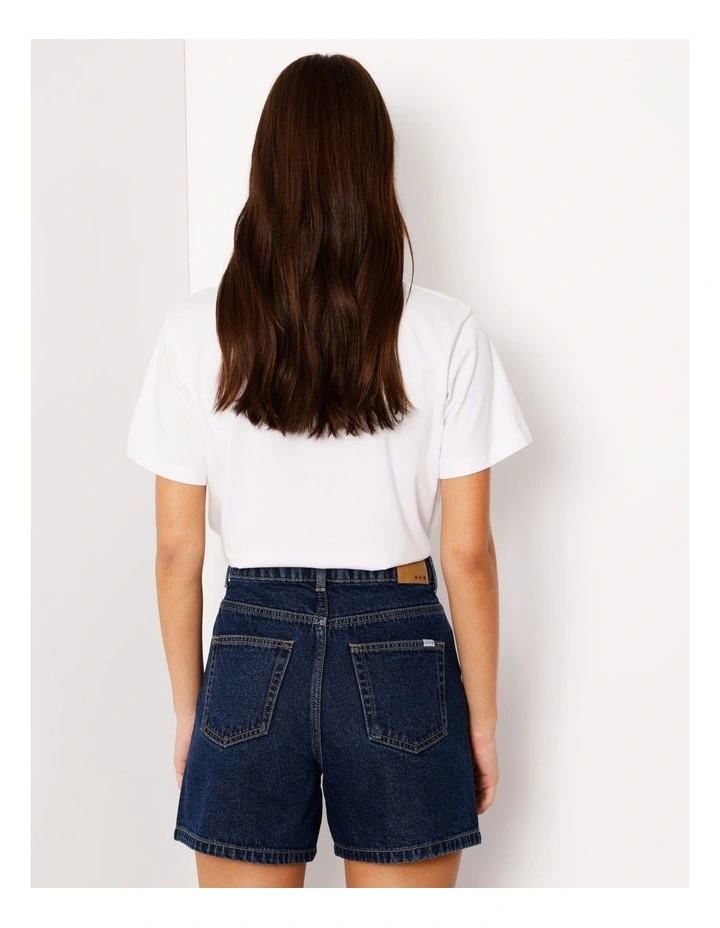 Organic Blend A-Line Denim Short in True Blue image 5