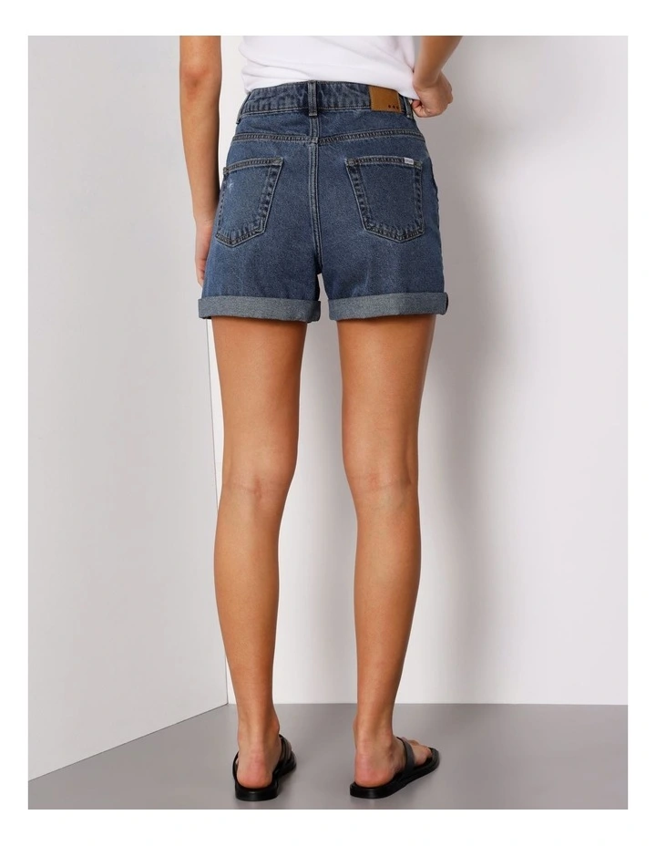 Roll Cuff Denim Short in Pure Blue image 6