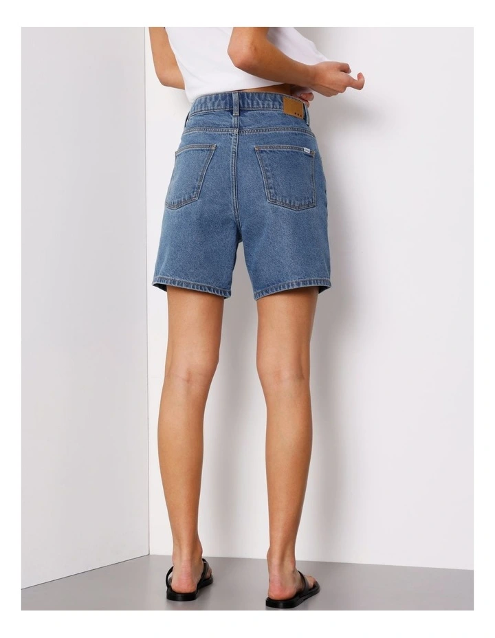 High Rise Mid Length Shorts in Bright Blue image 4