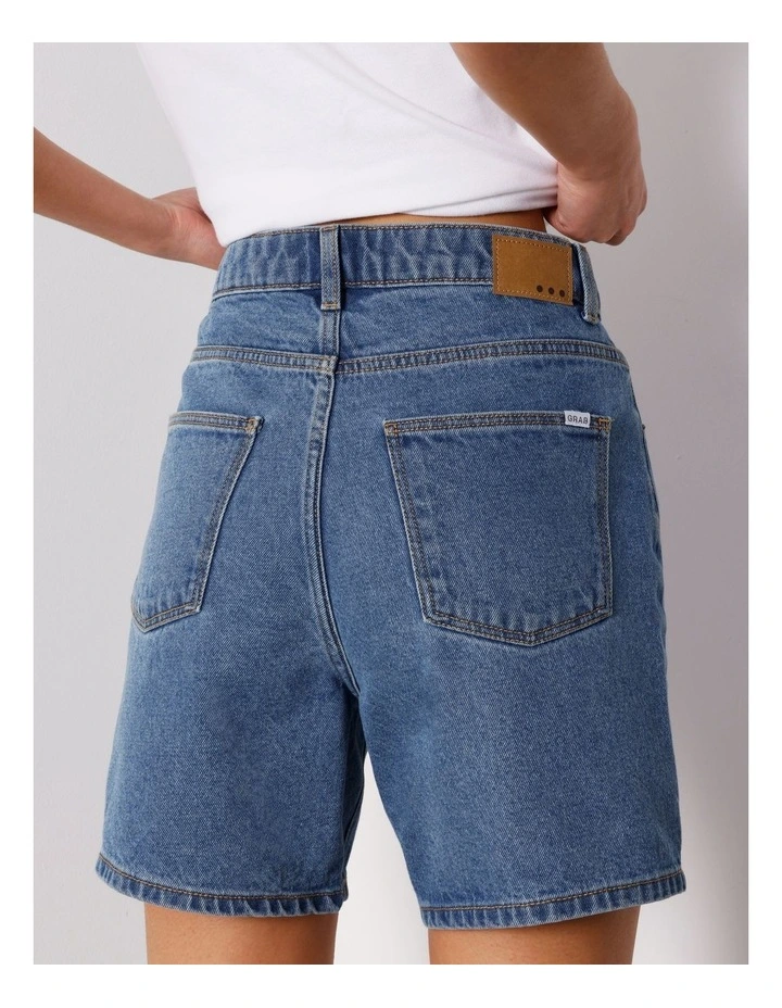 High Rise Mid Length Shorts in Bright Blue image 5