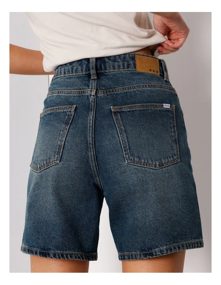 High Rise Mid Length Shorts in Vintage Jade image 5