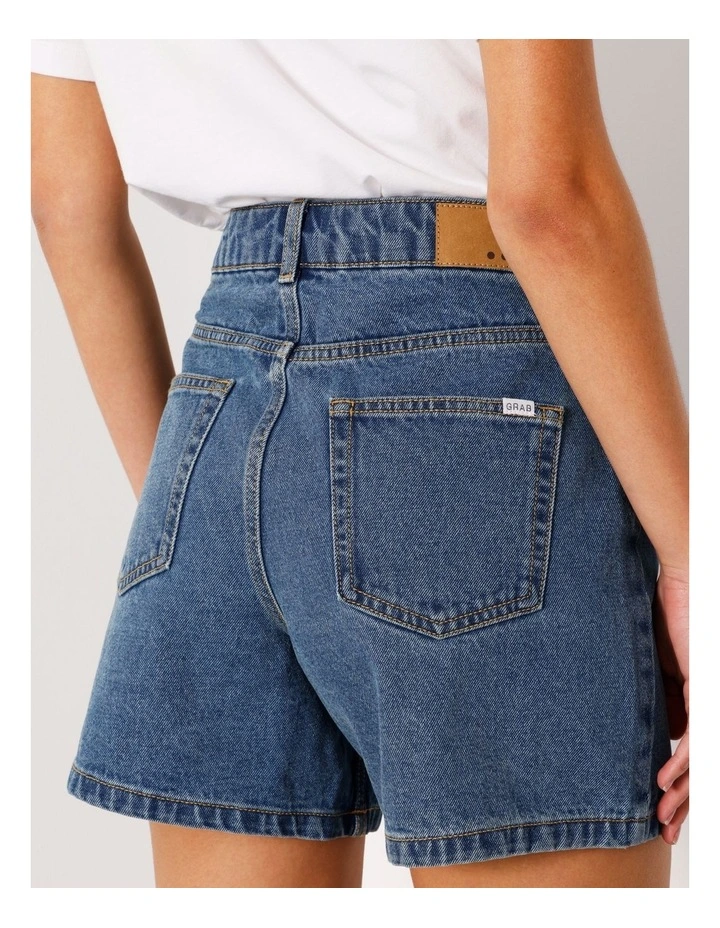 Organic Blend A-Line Denim Short in Pacific Blue image 4