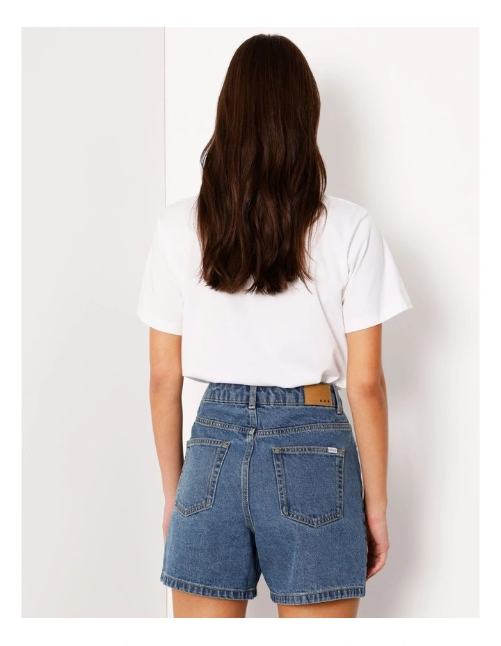 Organic Blend A-Line Denim Short in Pacific Blue image 5