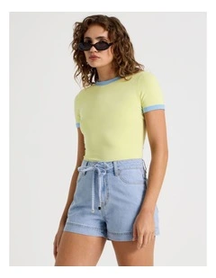 Tie Waist Short in Blue