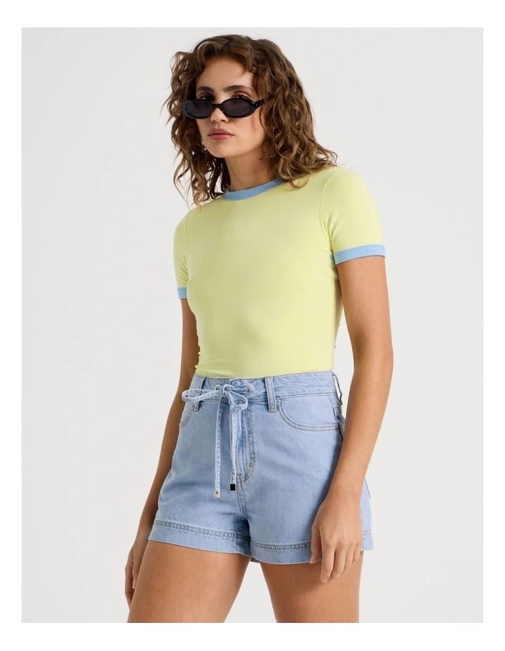 Tie Waist Short in Blue image 1