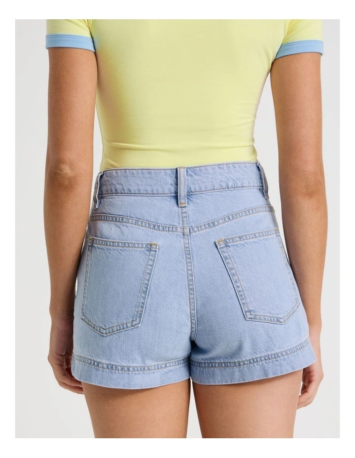 Tie Waist Short in Blue image 6