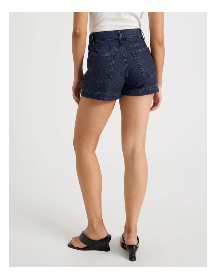 Tie Waist Short in Navy image 7