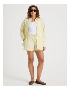 Poplin Elastic Waist Short in Yellow
