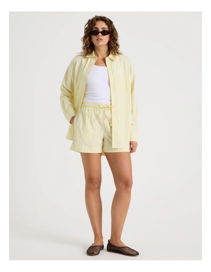 Poplin Elastic Waist Short in Yellow image 1