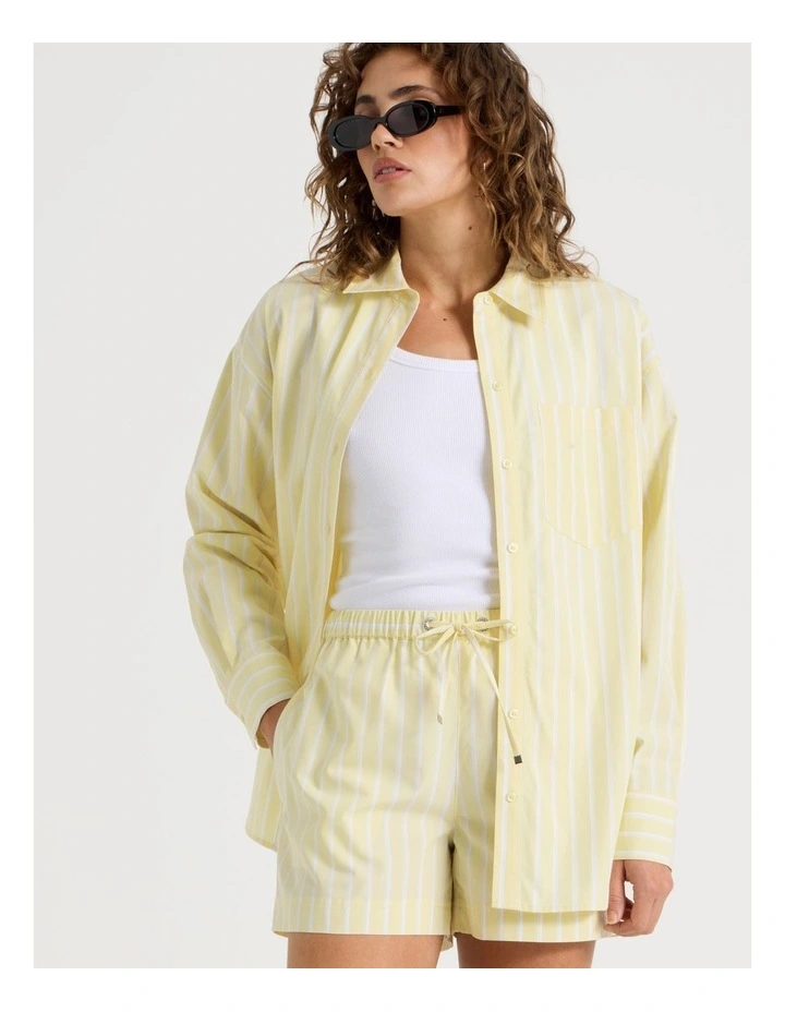 Poplin Elastic Waist Short in Yellow image 2