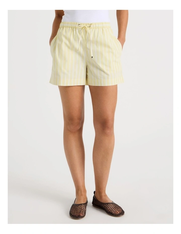 Poplin Elastic Waist Short in Yellow image 3