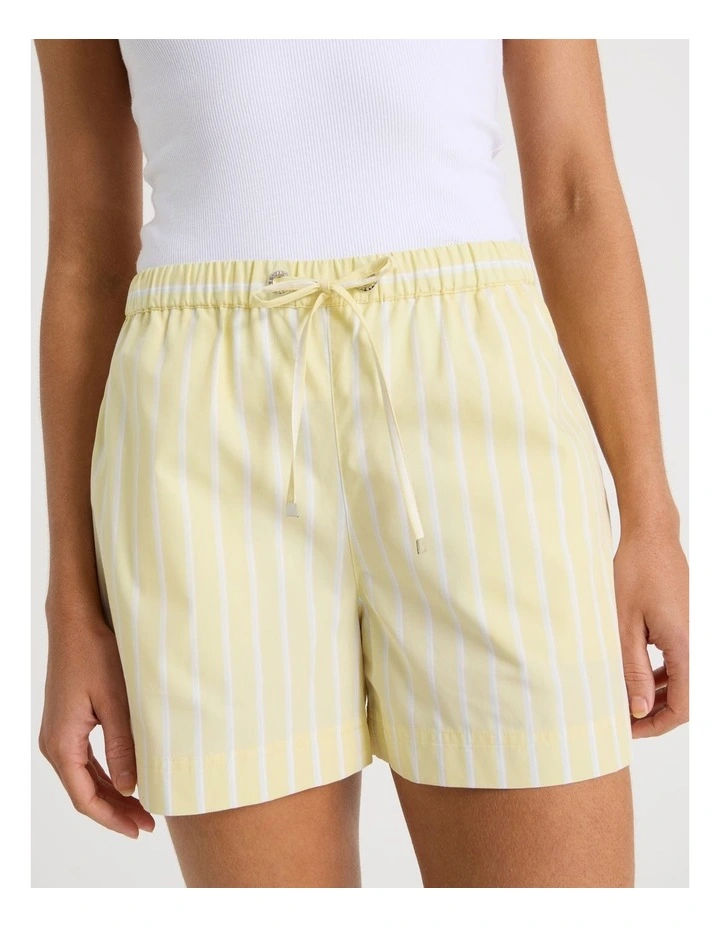Poplin Elastic Waist Short in Yellow image 5
