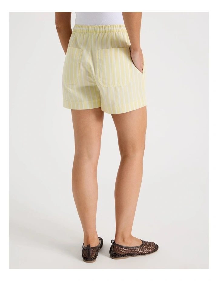 Poplin Elastic Waist Short in Yellow image 6