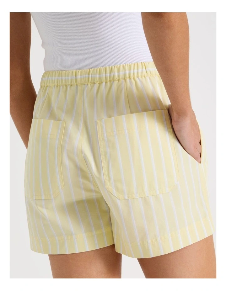 Poplin Elastic Waist Short in Yellow image 7