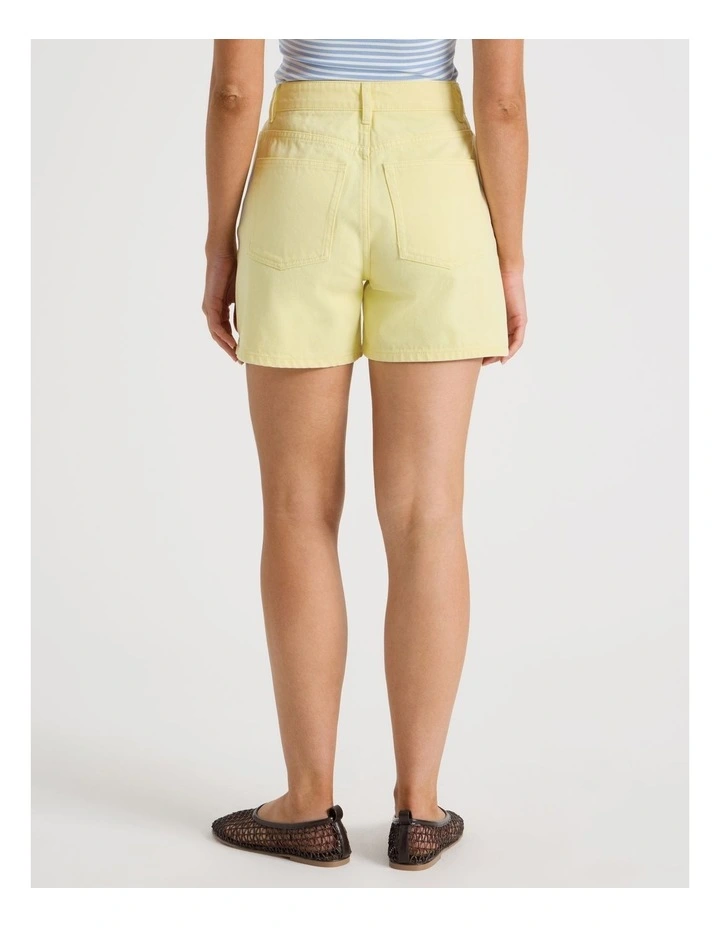 High Rise Denim Short in Yellow image 6