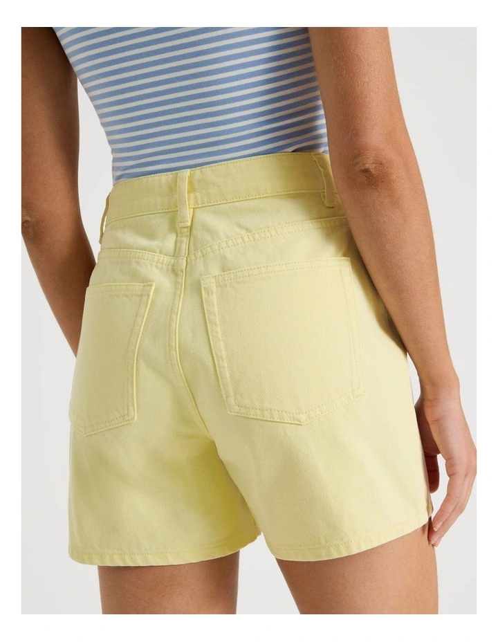 High Rise Denim Short in Yellow image 7