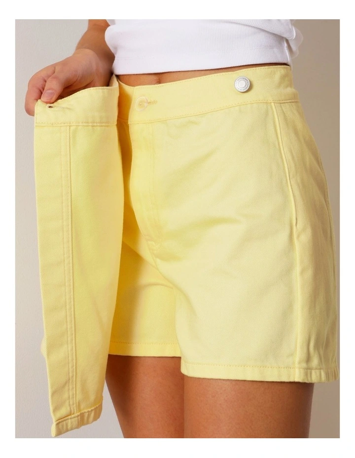 Denim Wrap Skort In Light Yellow image 5